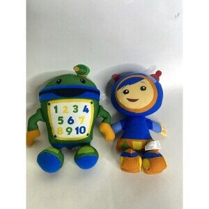 Nickelodeon Jr Team Umizoomi Bot Geo 9in Plush Toy Stuffed Doll Lot Green Blue